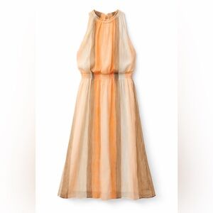 Chico’s Petite Resort Dress Peach Chiffon Flowy Midi